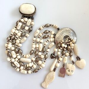 DAVID NAVARRO SIGNED DOUBLE CLASP BROOCH